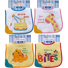 Applique Baby Bib with Teether